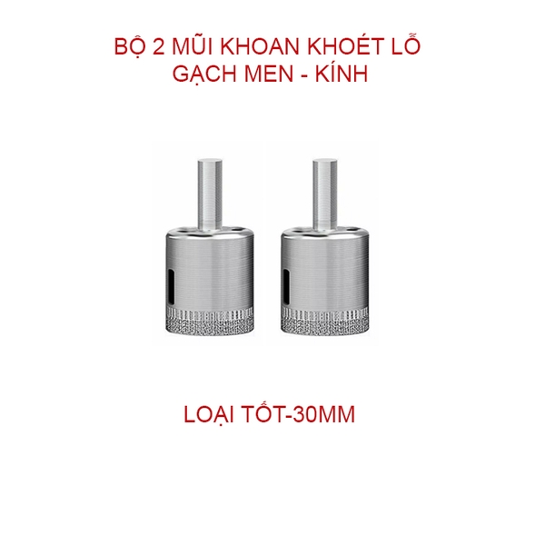 Bộ 2 mũi khoan khoét lỗ gạch men, kính, gốm sứ đa năng