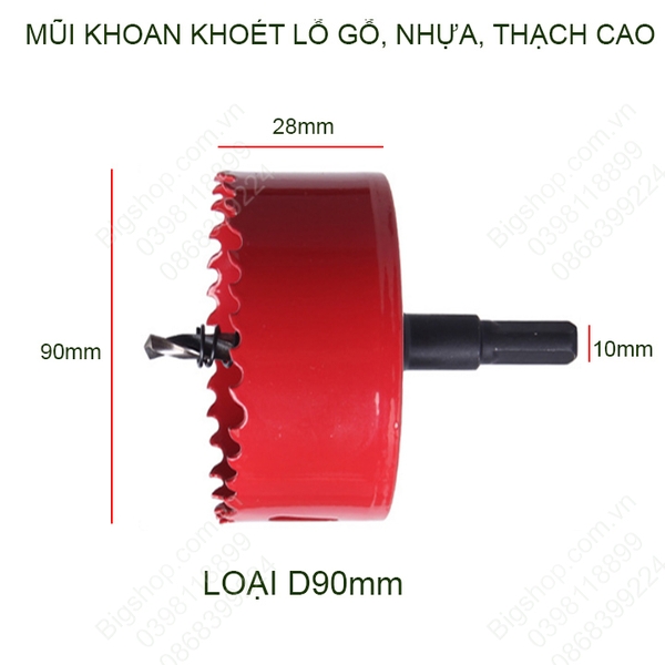 Mũi khoan khoét lỗ gỗ, nhựa, thạch cao đường kính D65-140mm