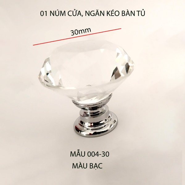01 Núm cửa, ngăn kéo bàn tủ bằng thủy tinh và hợp kim kẽm