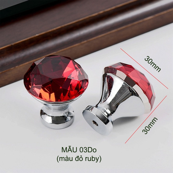 01 Núm cửa, ngăn kéo bàn tủ bằng thủy tinh và hợp kim kẽm