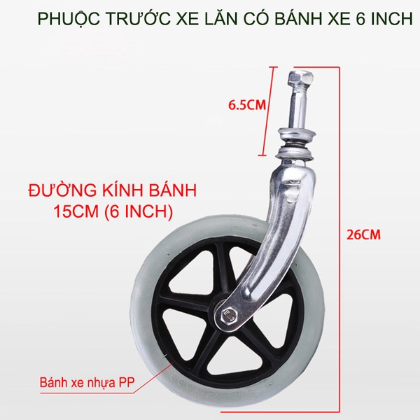 (Phụ kiện) Phuộc trước xe lăn bằng thép mạ chống gỉ có hoặc không có bánh xe tùy chọn