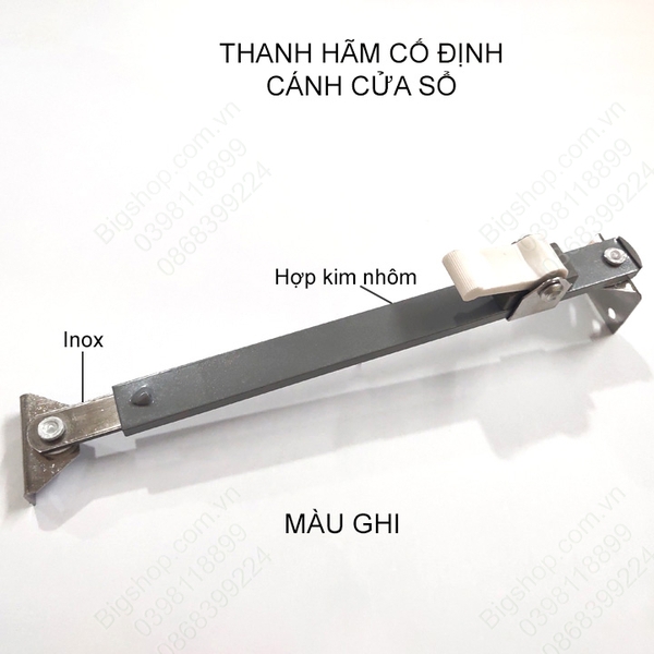 Thanh giữ cố định cánh cửa sổ bằng hợp kim giúp tránh bị gió thổi mạnh làm vỡ cửa