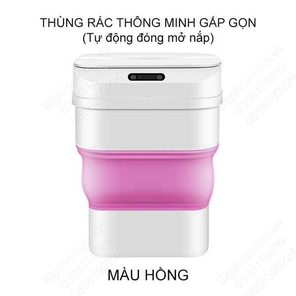 Thùng rác cảm biến thông minh gấp gọn, tự động đóng mở nắp, dung tích từ 8-17.5 lít