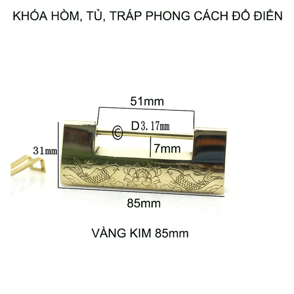 Khóa hòm tủ tráp phong cách cổ điển, bằng hợp kim