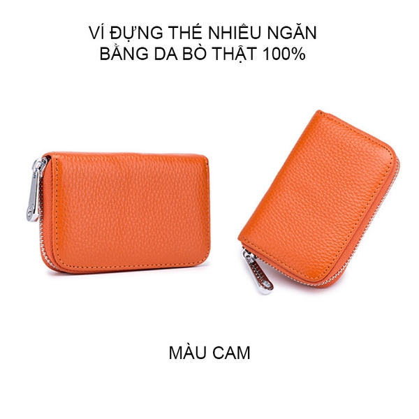Ví đựng thẻ nhiều ngăn CL7129 bằng da bò thật