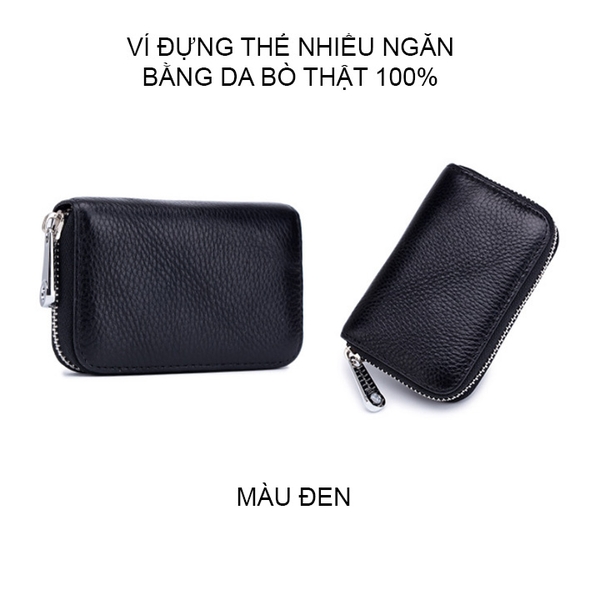 Ví đựng thẻ nhiều ngăn CL7129 bằng da bò thật
