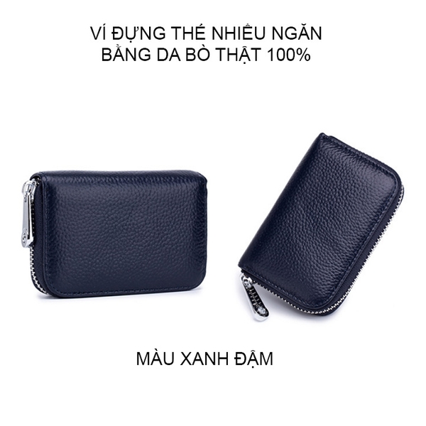 Ví đựng thẻ nhiều ngăn CL7129 bằng da bò thật