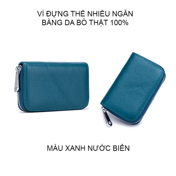 Ví đựng thẻ nhiều ngăn CL7129 bằng da bò thật