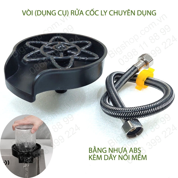 Vòi rửa cốc ly thông minh, bằng nhựa ABS kèm dây nối mềm