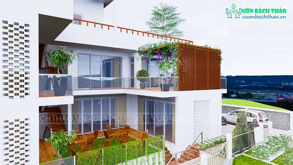 Thiết kế sân vườn biệt thự _ Củ Chi