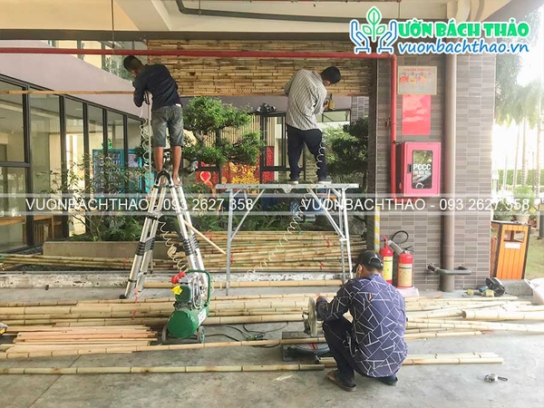 Thi công tường tre trang trí Chung cư Flora Kikyo - Tp. Thủ Đức