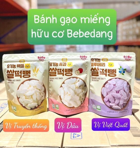 Bánh gạo miếng hữu cơ Bebedang vị Việt Quất
