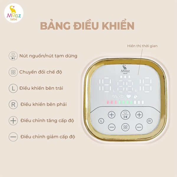Máy hút sữa điện đôi Moaz BéBé MB090