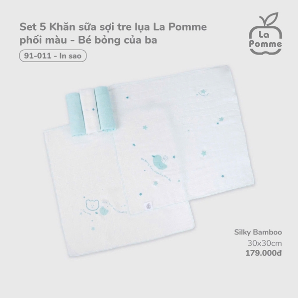 Set 5 Khăn sữa sợi tre lụa La Pomme phối màu