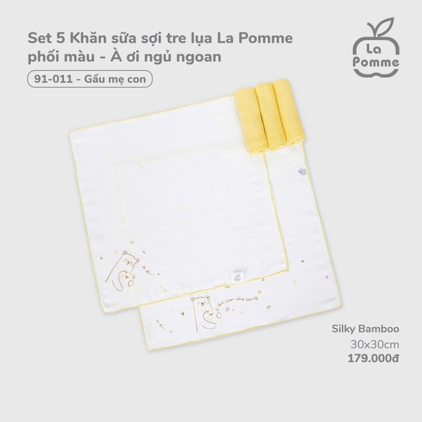 Set 5 Khăn sữa sợi tre lụa La Pomme phối màu