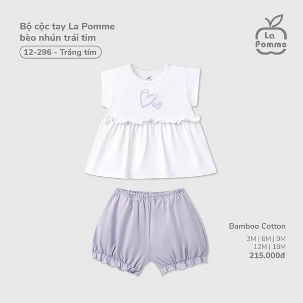 Body cộc tay La Pomme bèo nhún trái tim
