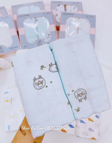 Set 2 khăn đa năng sợi tre lụa La Pome- 75x75cm Pink Sheep