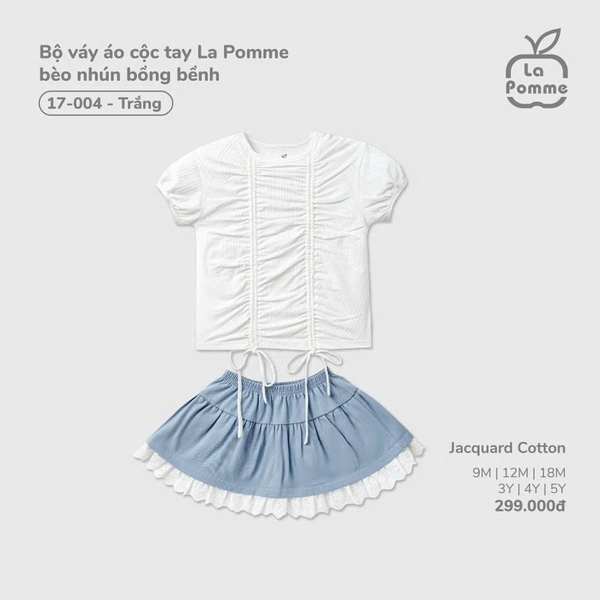 Bộ váy áo cộc tay La Pomme bèo nhín bồng bềnh