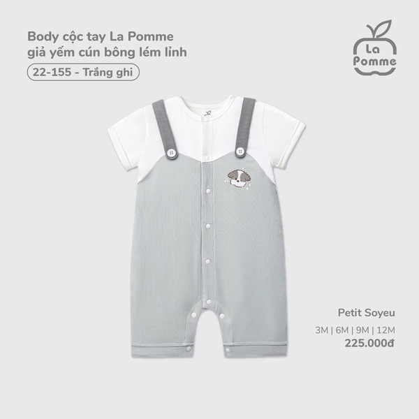 Body cộc tay La Pomme giả yếm cún bông lém lỉnh