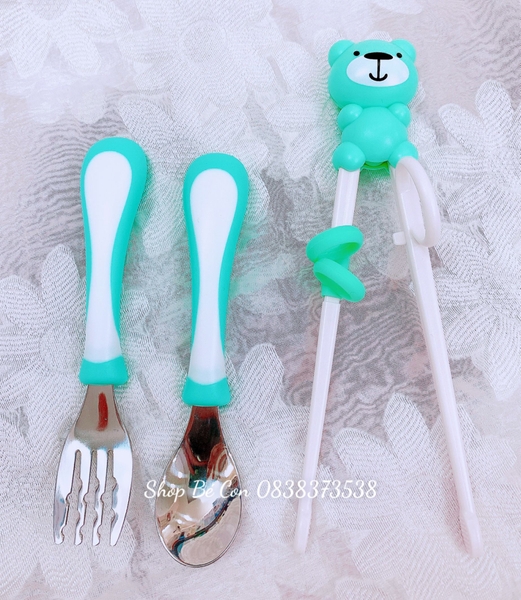 Bộ thìa muỗng nĩa đũa hình gấu