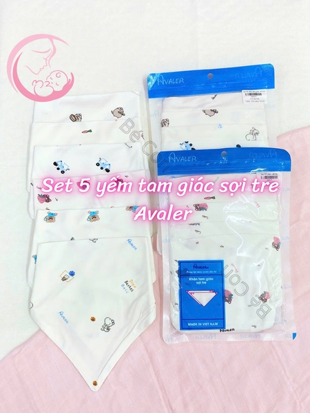 Set 5 yếm tam giác sợi tre Avaler