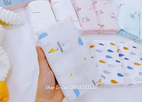 Set 2 khăn đa năng sợi tre lụa La Pome- 75x75cm Pink Sheep