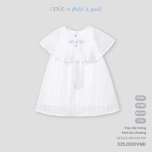 Váy dài trắng kèo áo choàng