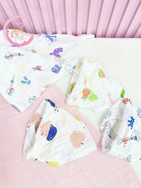 Set 5 yếm xô muslin 6 lớp