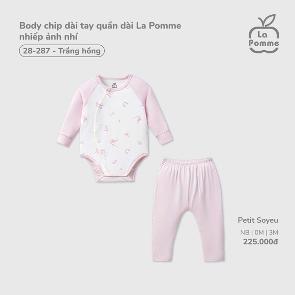 Body chip dài tay quần dài La Pomme nhiếp ảnh nhí