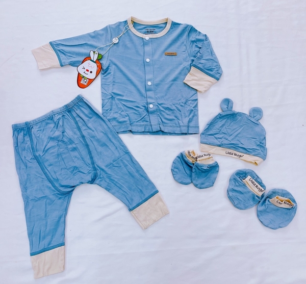 Set Combo sơ sinh Bamboo hoạ tiết 2457