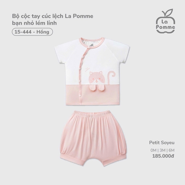 Bộ cộc tay cúc lệch La Pomme bạn nhỏ lém lỉnh