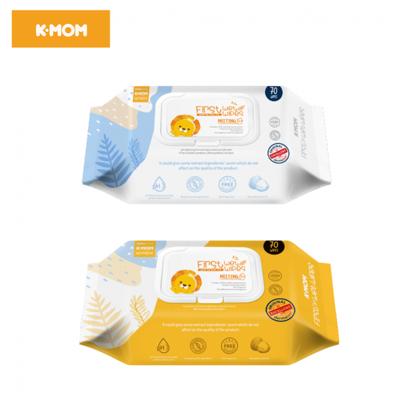 Khăn ướt lau miệng và tay cao cấp Kmom HQ vân nổi (20C)