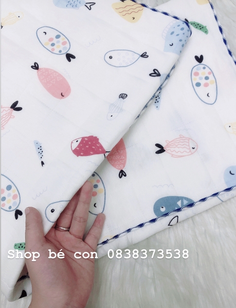Khăn tắm cotton in hình xuất Nhật 90x90