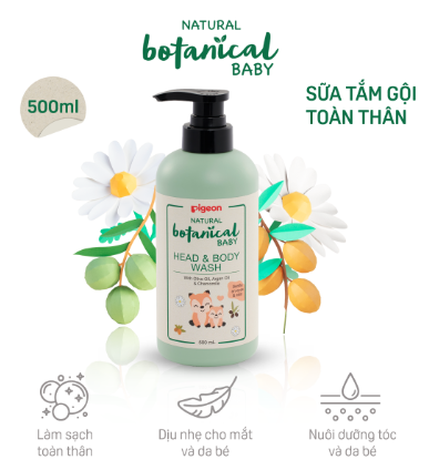 Sữa tắm gội toàn thân cho bé Pigeon Natural Botanical
