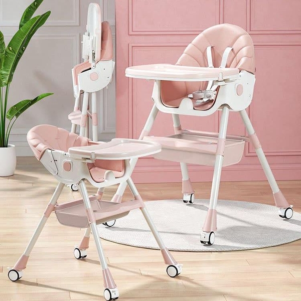 Ghế ăn ngã lưng gấp gọn Umoo hồng UM-05142