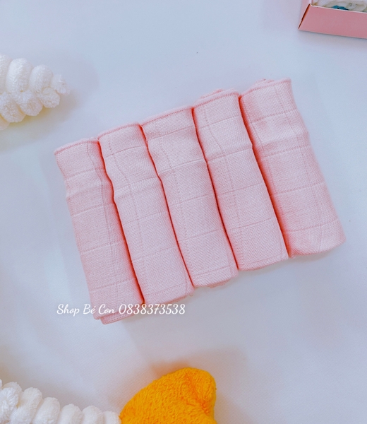 K001 Set 5 khăn sữa sợi tre lụa (30x30)