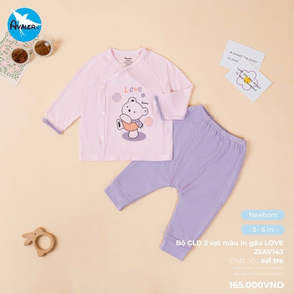 Bộ CLD màu in gấu Love 25AV143