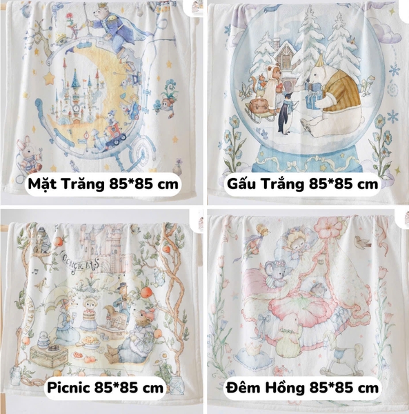 Chăn lông sữa gấu trắng