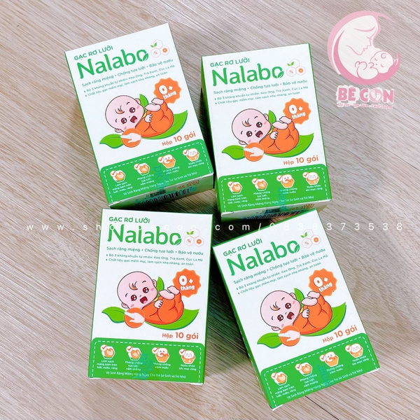 Gạc rơ lưỡi Nalabo cho bé - Hộp 10 gói