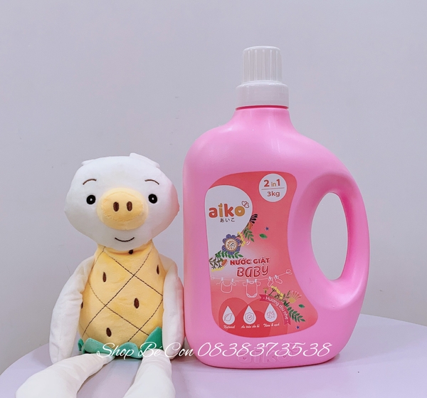 Nước giặt Aiko hương Hoa Cỏ 2 in 1 3Kgs