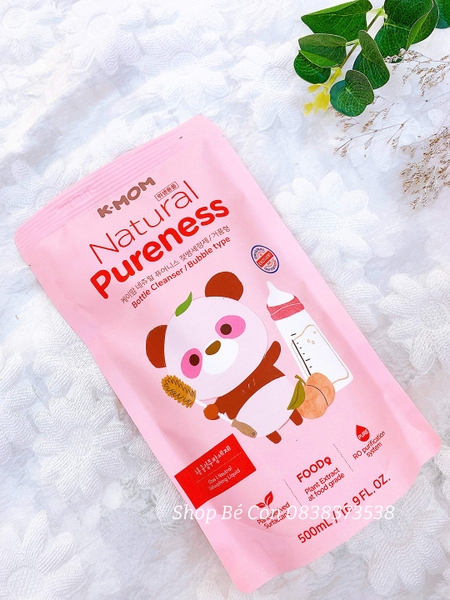 Nước rửa bình & rau quả chiết xuất thảo mộc tự nhiên K-mom Hàn Quốc túi 500ml
