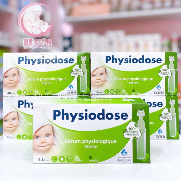 Nước muối sinh lý Physiodose Pháp xanh lá - 40 ống