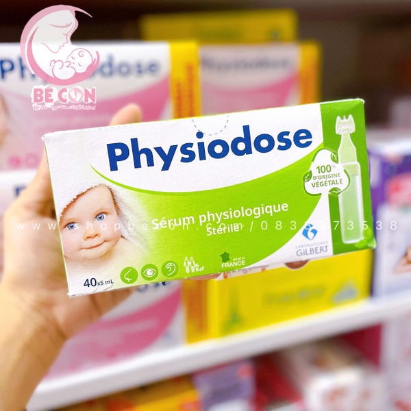 Nước muối sinh lý Physiodose Pháp xanh lá - 40 ống