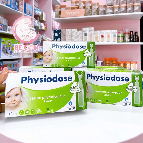 Nước muối sinh lý Physiodose Pháp xanh lá - 40 ống