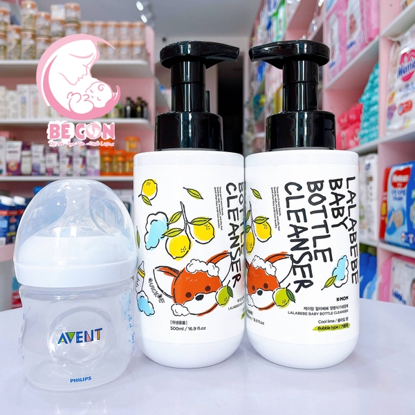 Nước Rửa Bình Thuần Chay Lalabebe K-mom 500ml