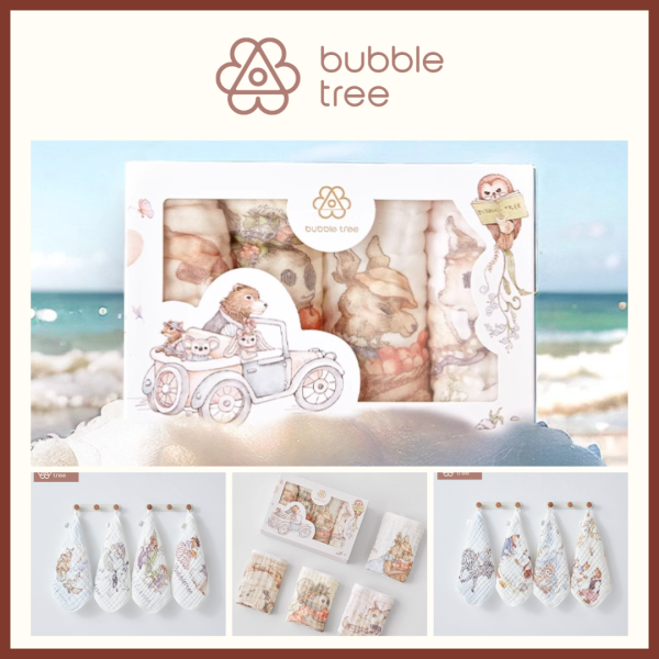 Set 4 khăn Bamboo Cotton Bubble Tree
