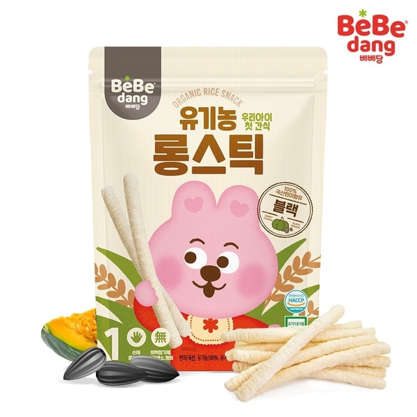 Bánh gạo lứt hữu cơ thanh dài Bebedang 6M