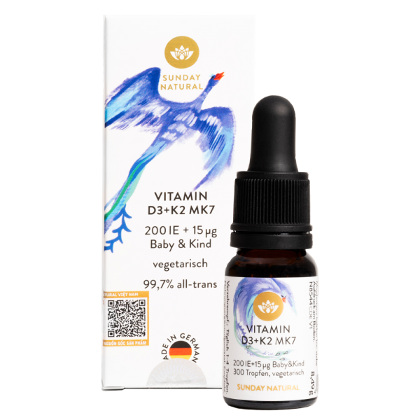 Sunday natural vitamin D3&K2 MK7 tăng chiều cao Đức 17ml ( lọ)