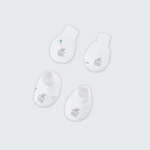 Set bao tay chân La Pomme mềm mịn đón con yêu - xanh