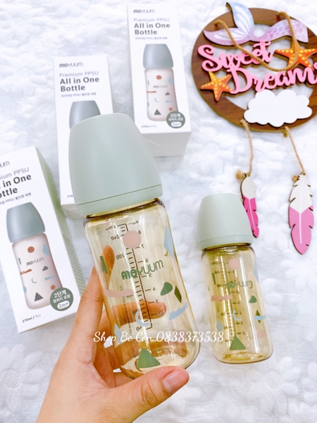Bình sữa Moyuum hoạ tiết mây